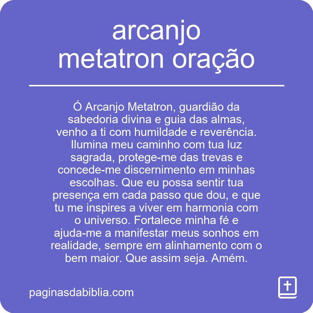 arcanjo metatron oração