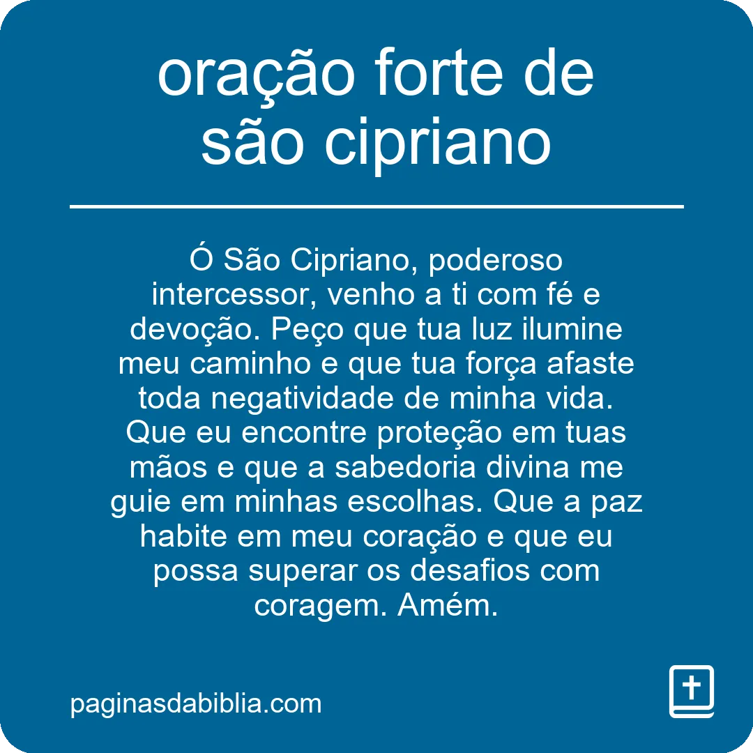 oração forte de são cipriano