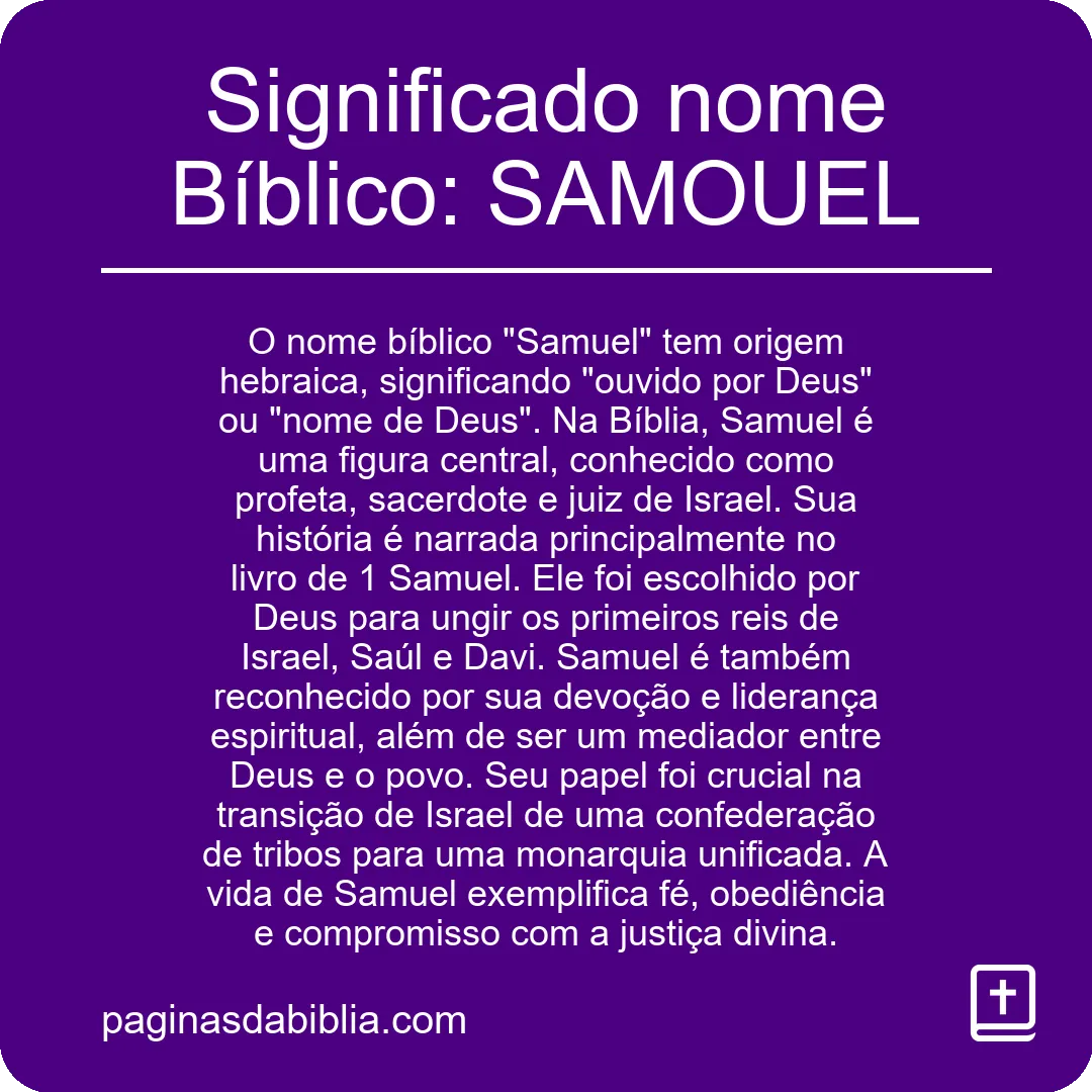 Significado nome Bíblico: SAMOUEL