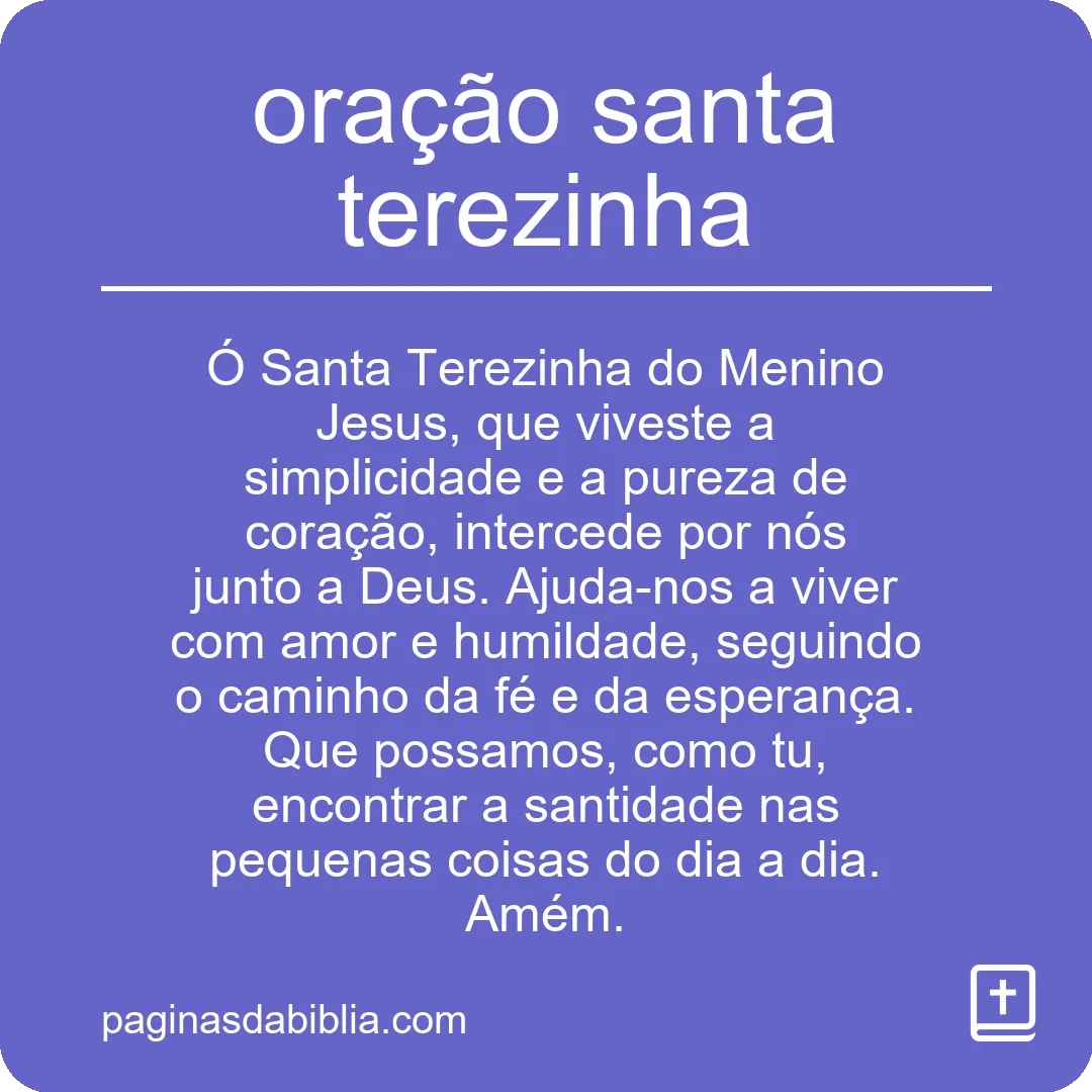 oração santa terezinha