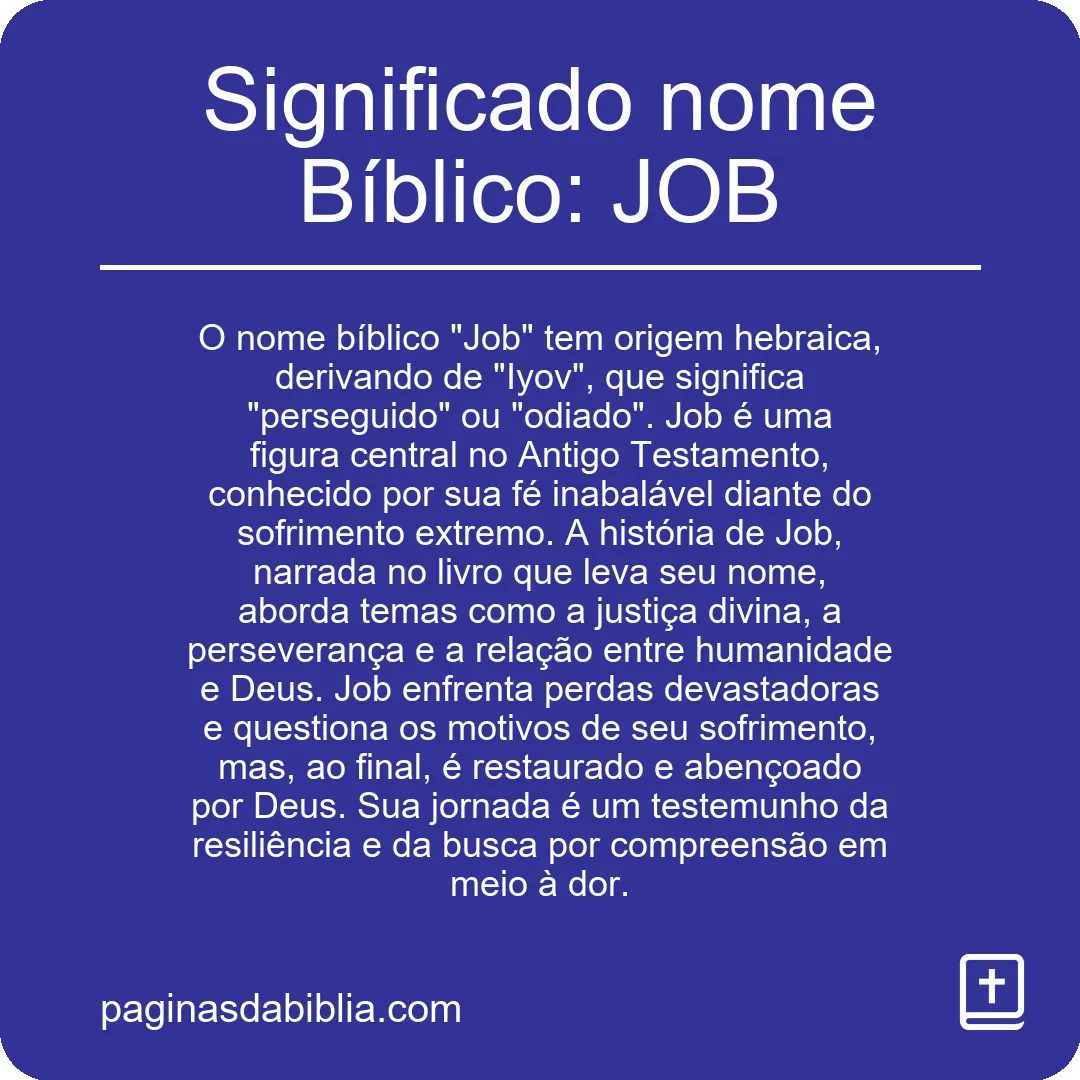 Significado nome Bíblico: JOB