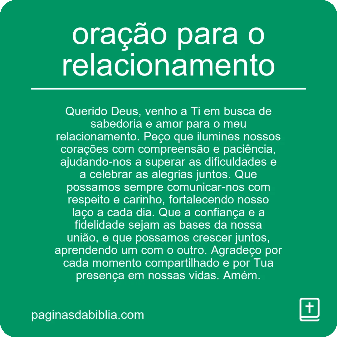 oração para o relacionamento