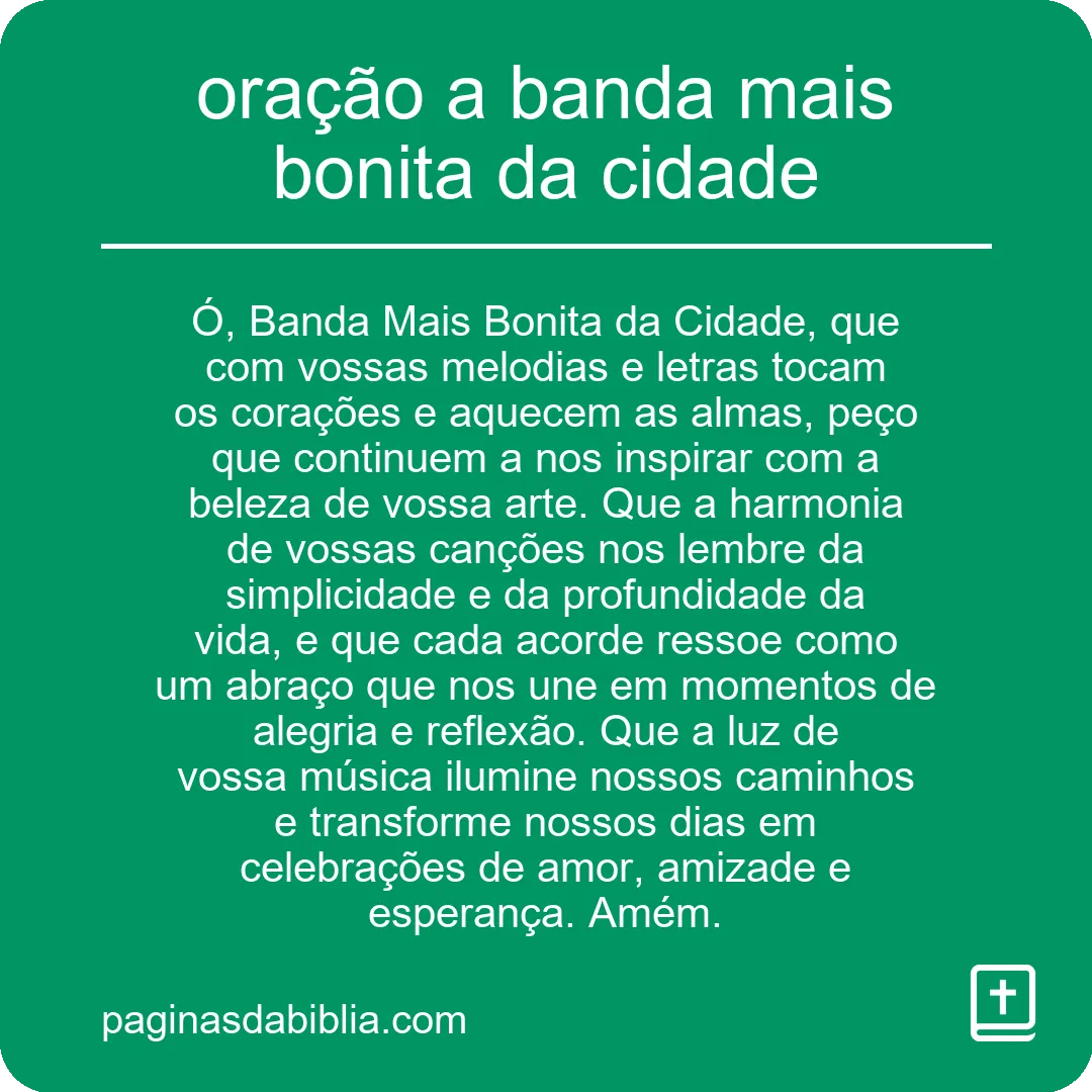 oração a banda mais bonita da cidade