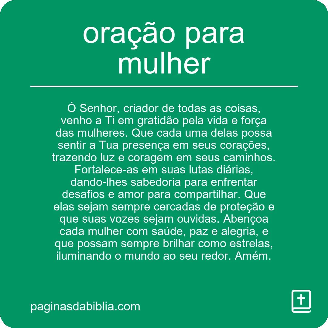 oração para mulher