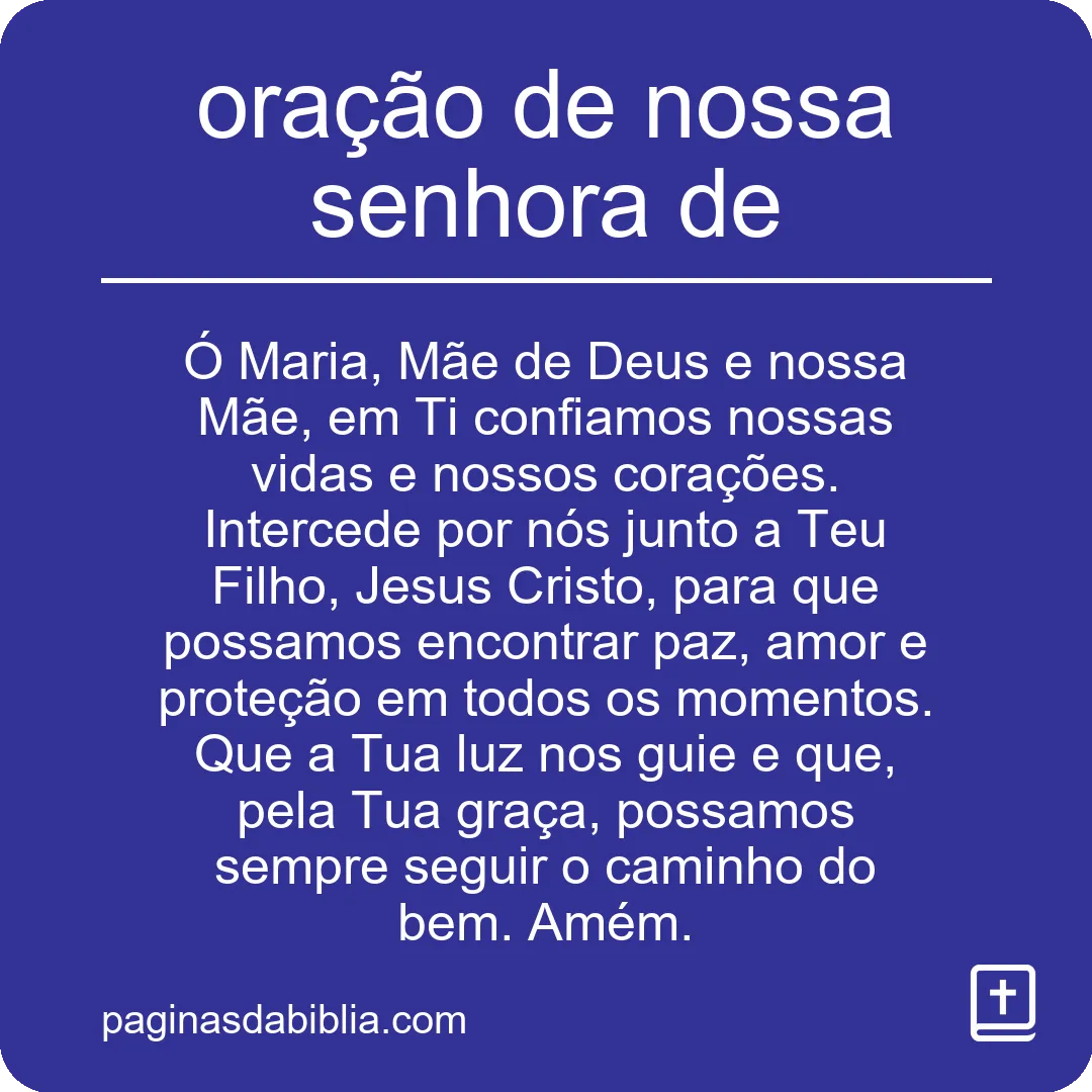 oração de nossa senhora de