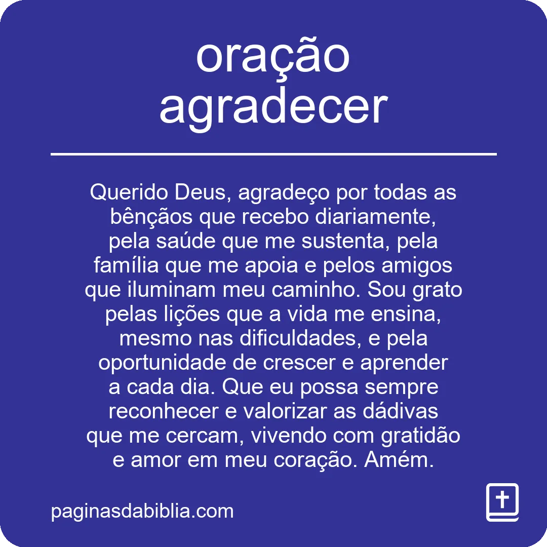 oração agradecer