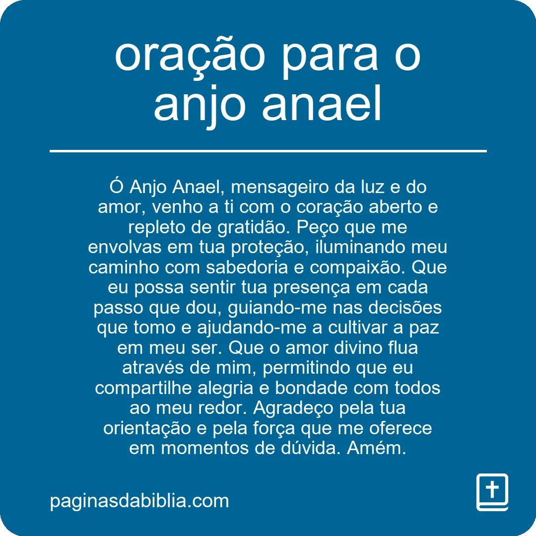 oração para o anjo anael