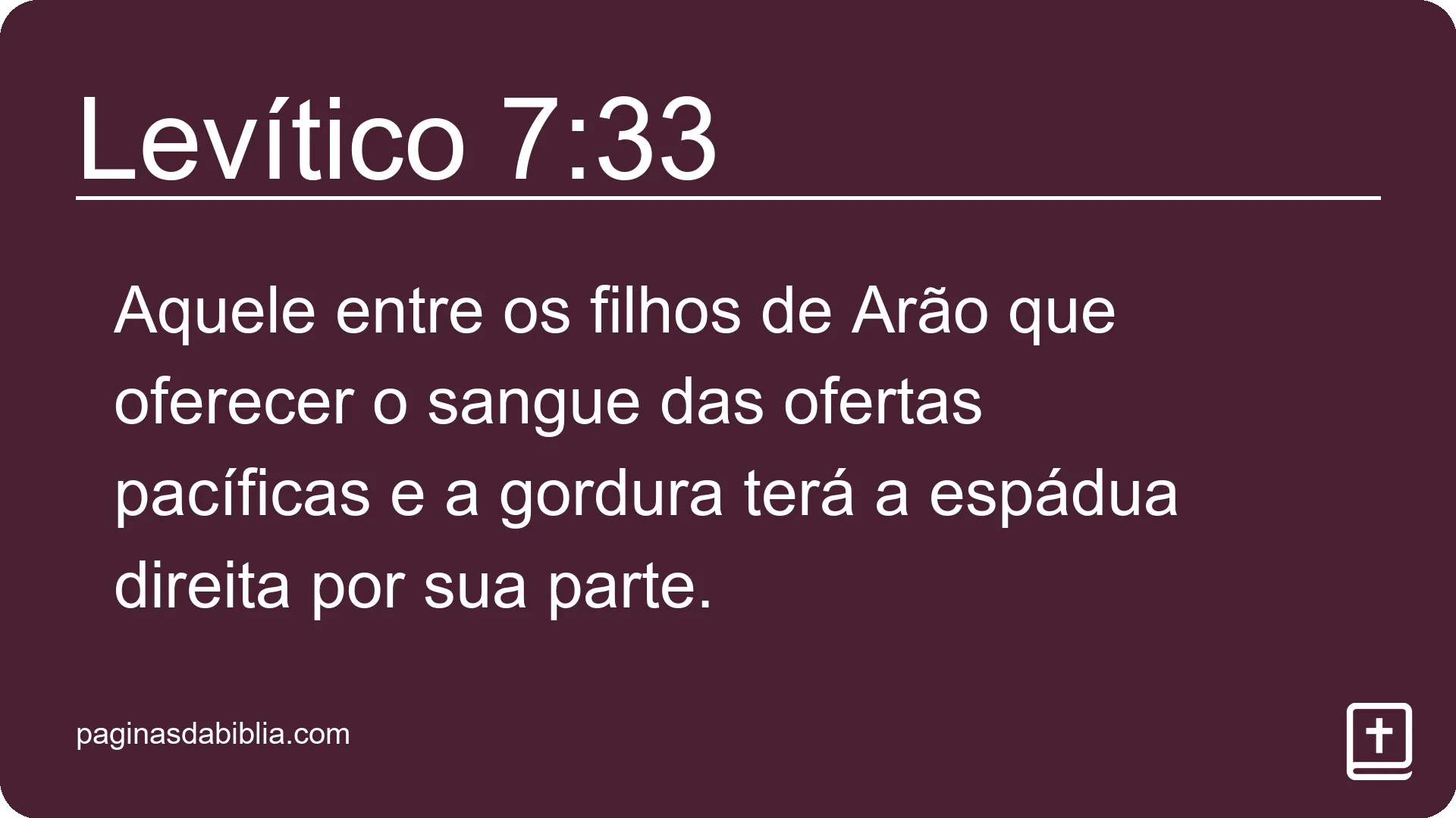 Levítico 7:33