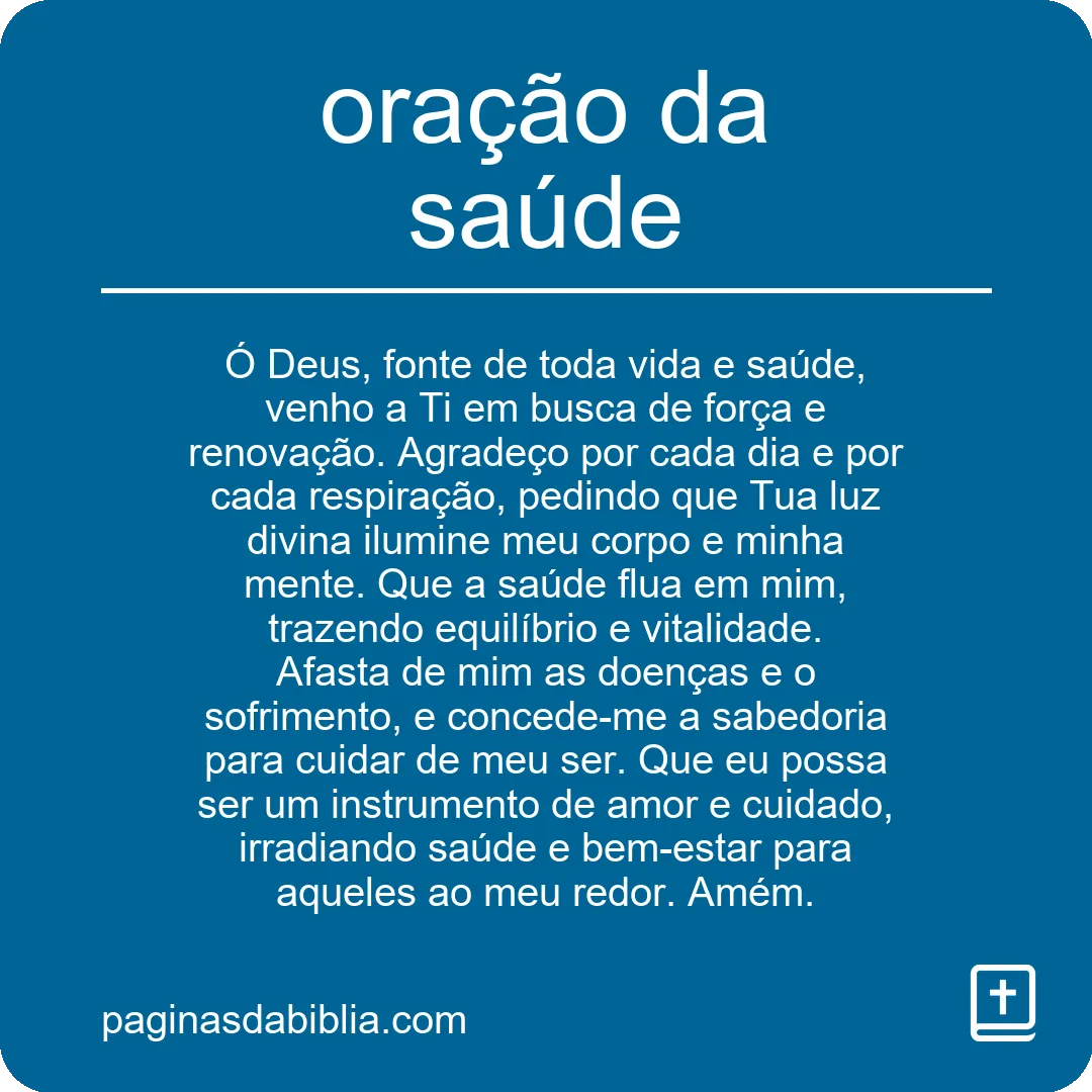 oração da saúde