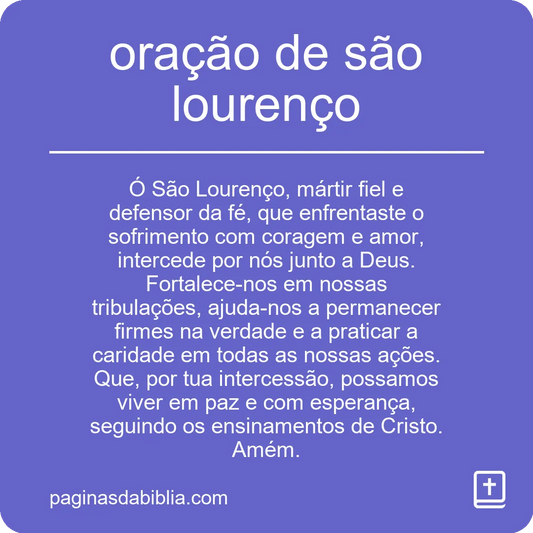 oração de são lourenço