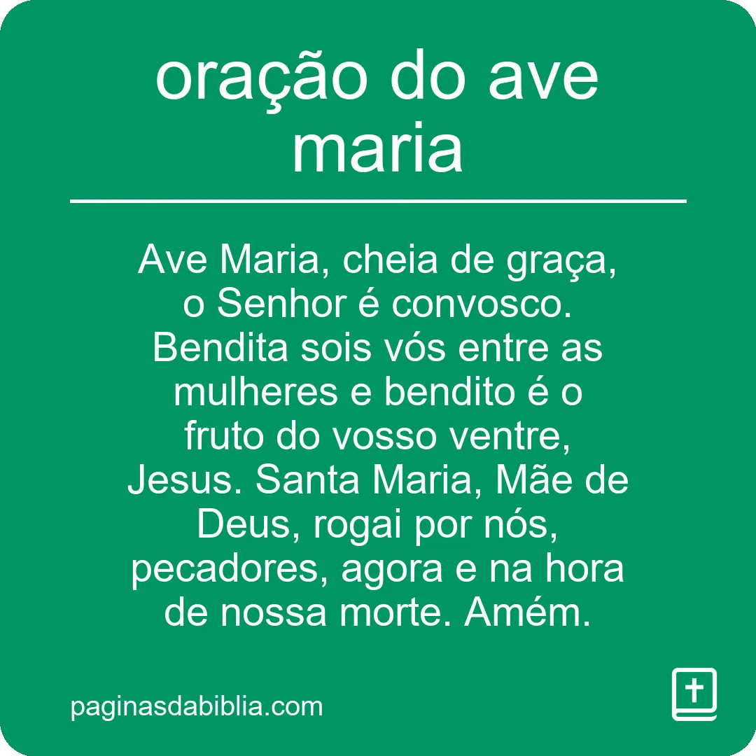 oração do ave maria