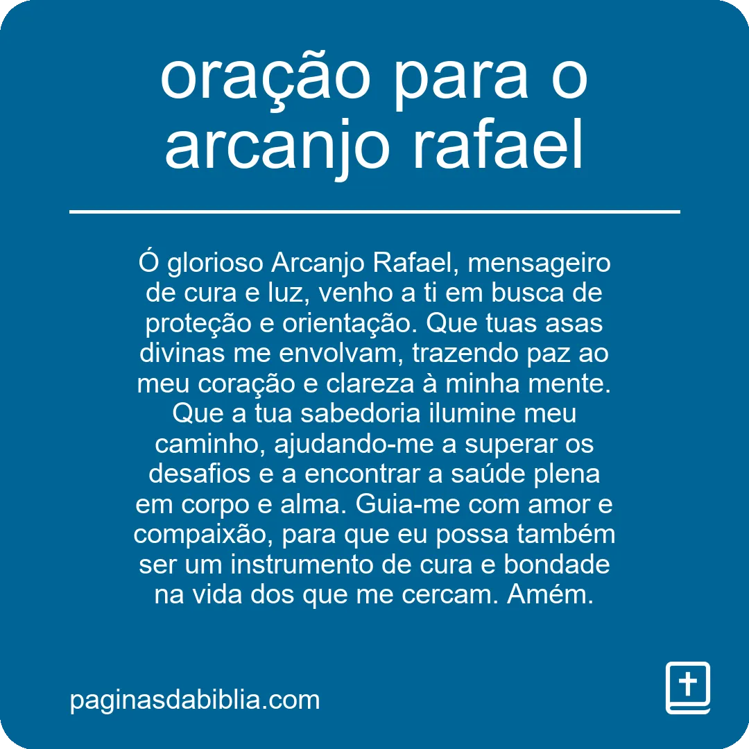 oração para o arcanjo rafael