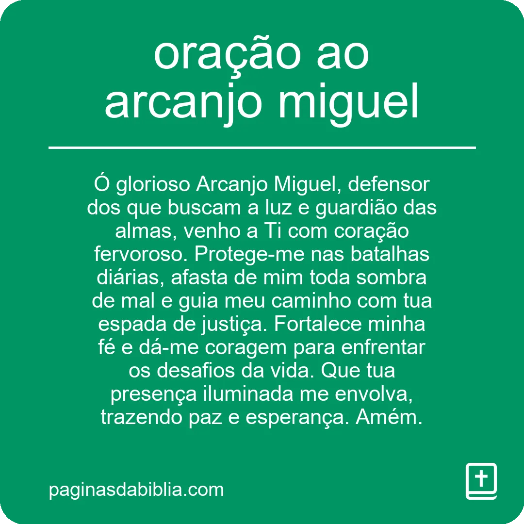 oração ao arcanjo miguel