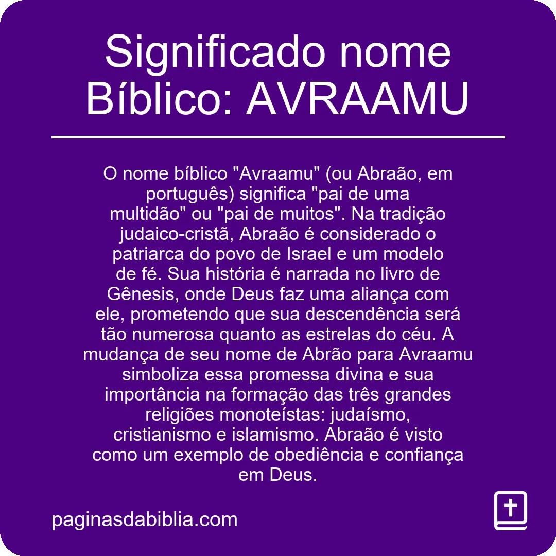 Significado nome Bíblico: AVRAAMU