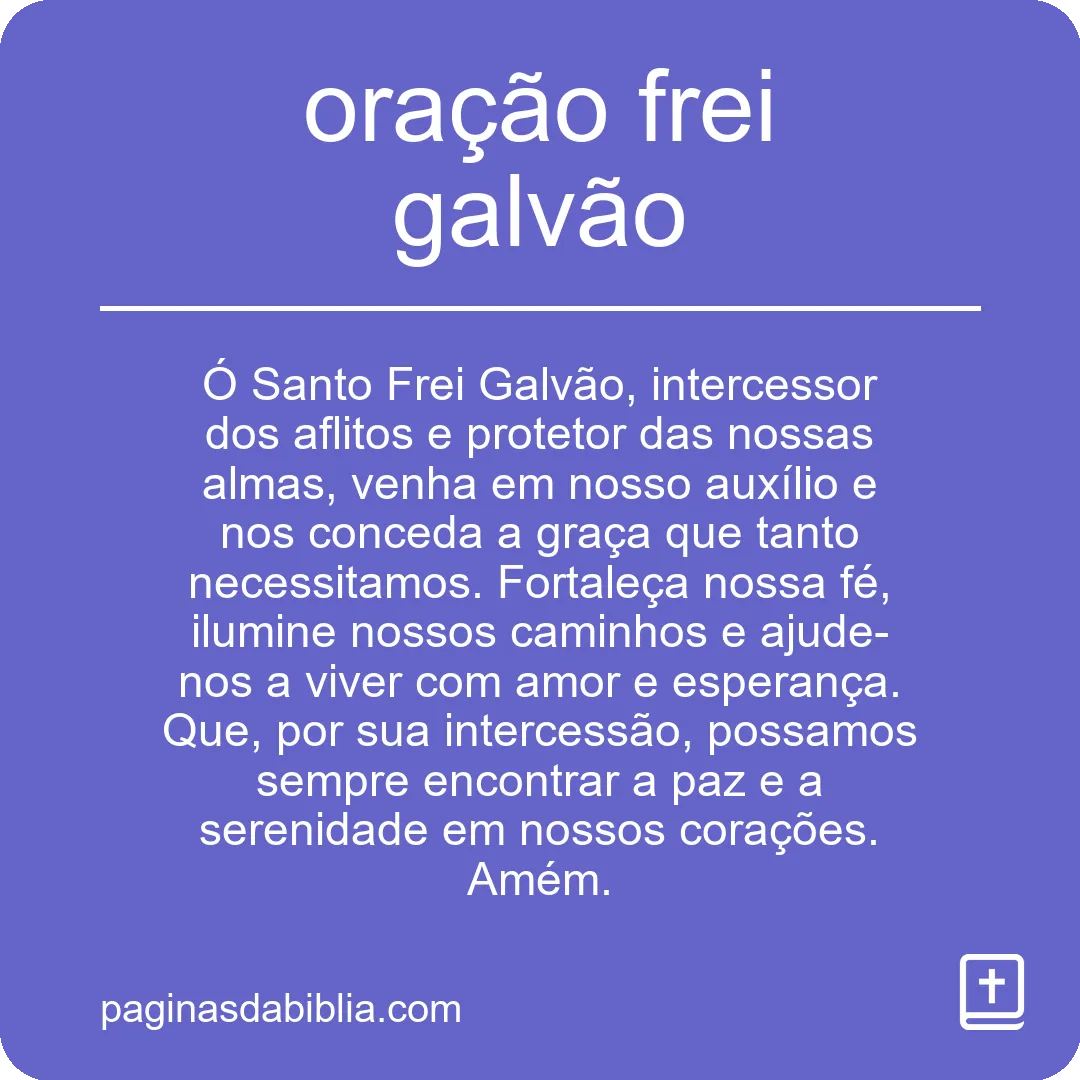 oração frei galvão