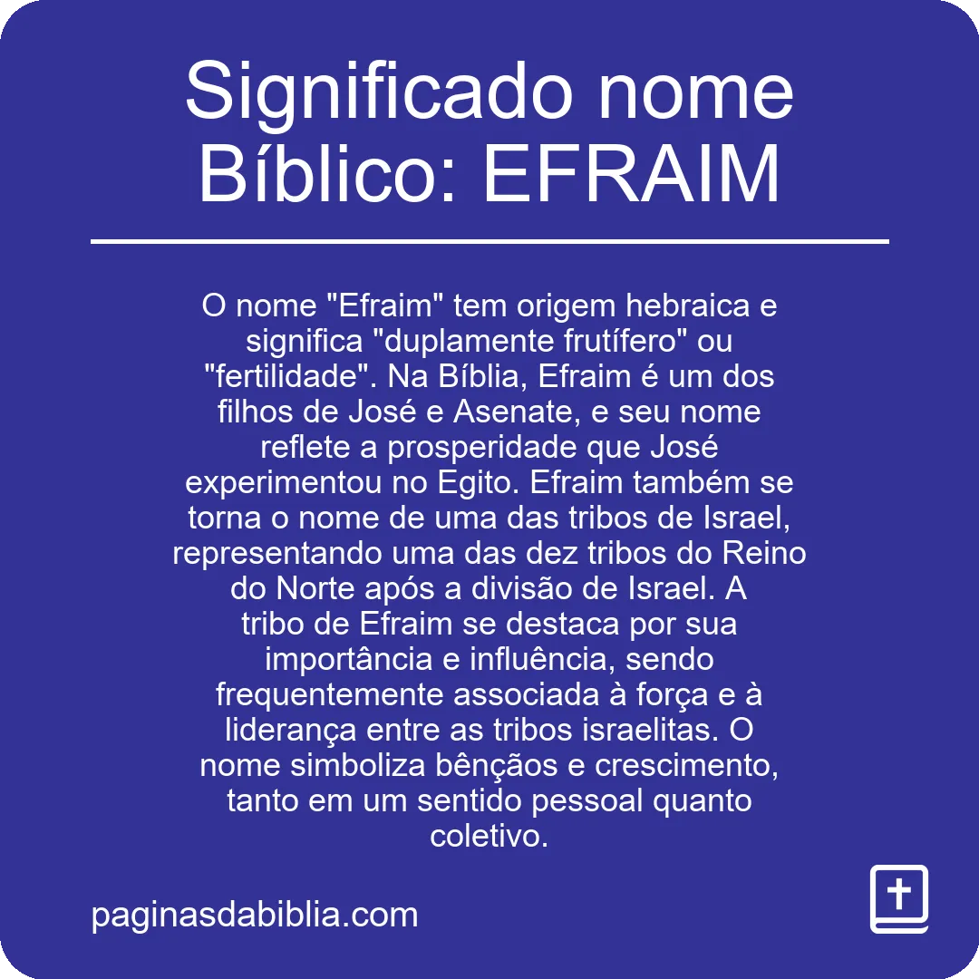 Significado nome Bíblico: EFRAIM