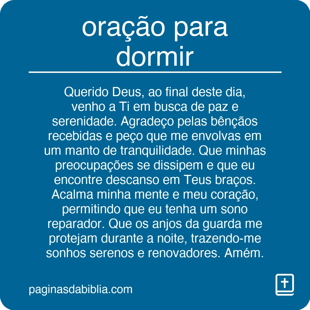 oração para dormir