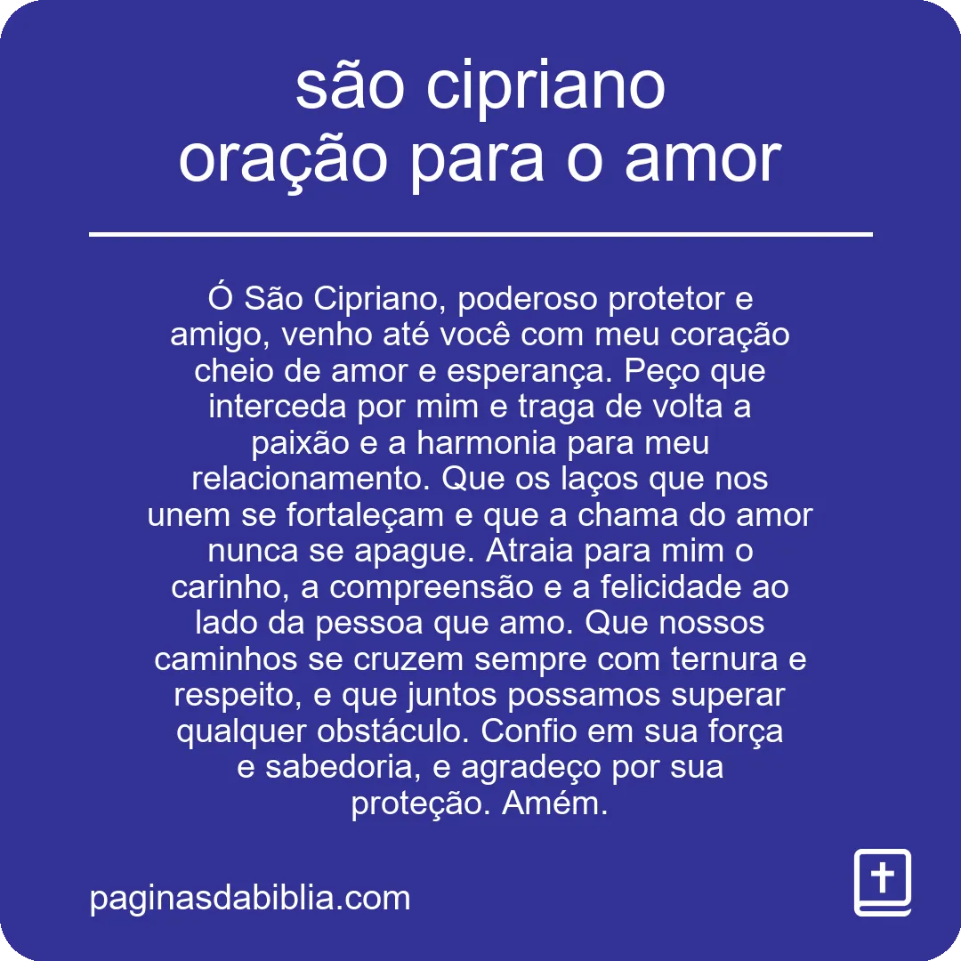 são cipriano oração para o amor