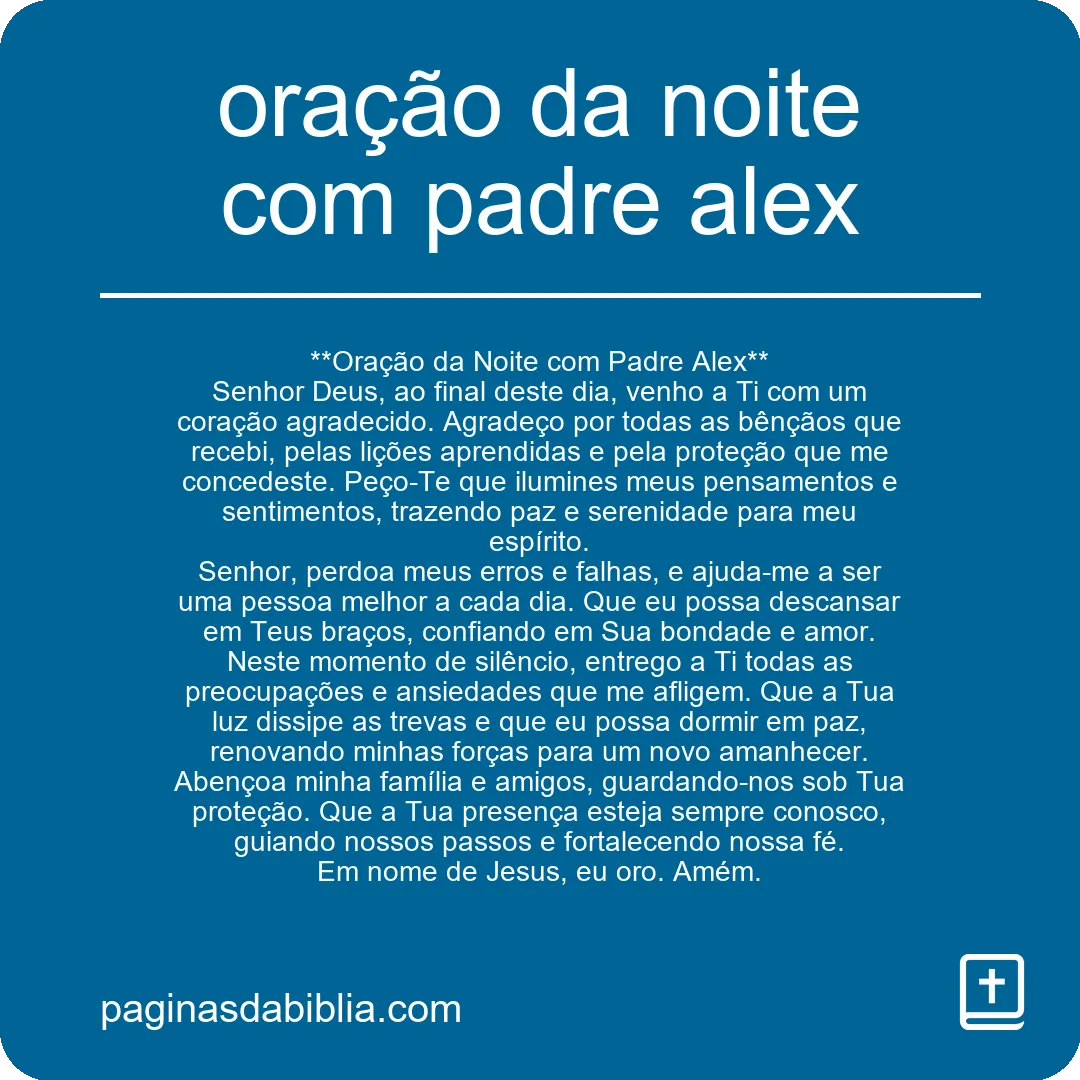 oração da noite com padre alex