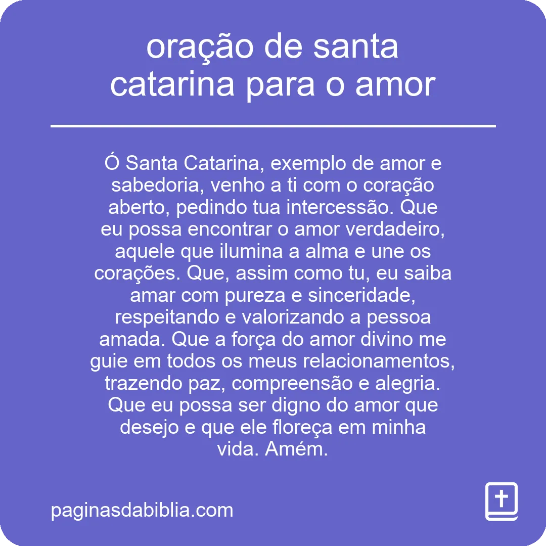 oração de santa catarina para o amor