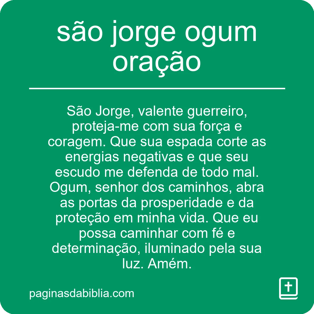 são jorge ogum oração