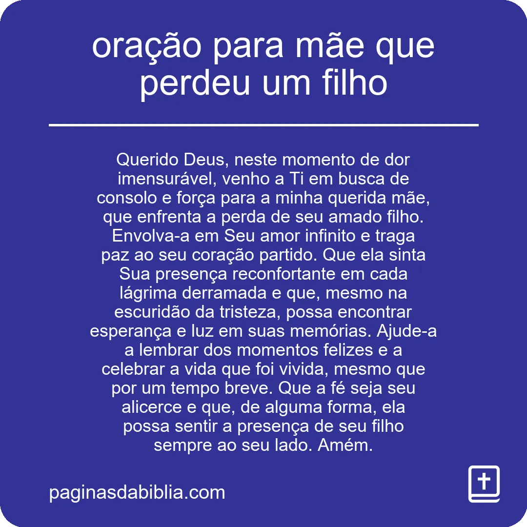 oração para mãe que perdeu um filho