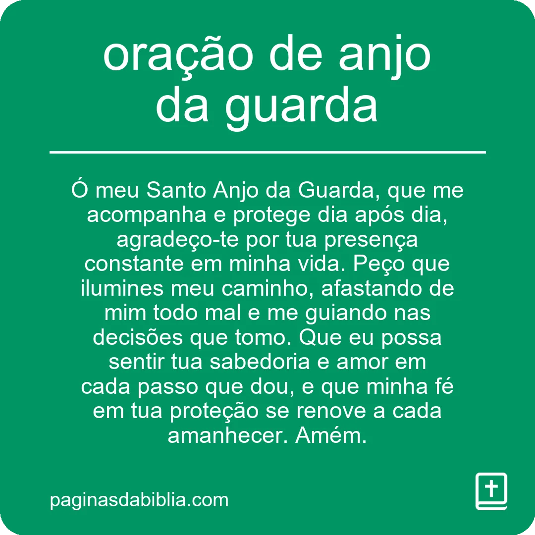 oração de anjo da guarda