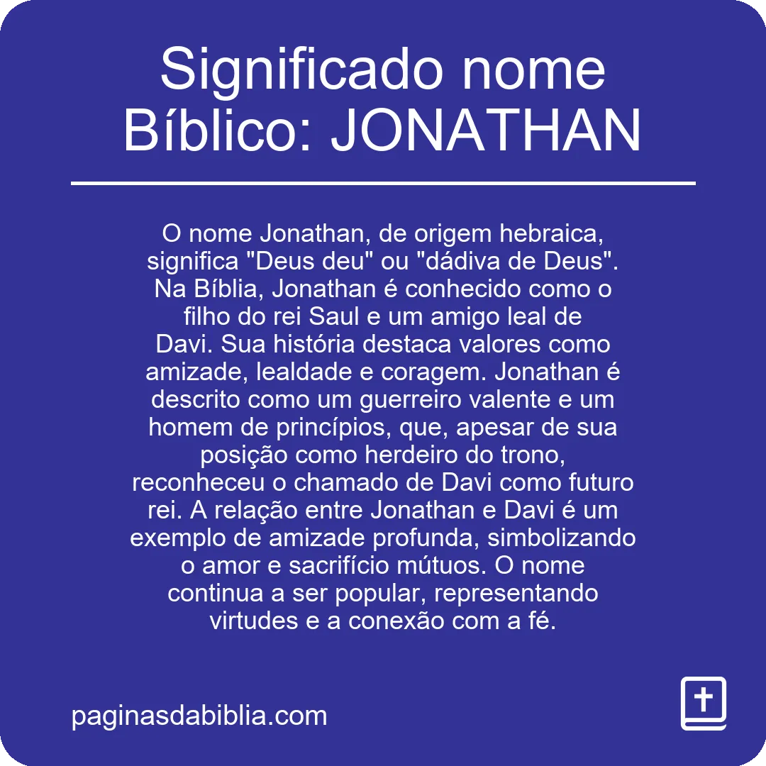 Significado nome Bíblico: JONATHAN