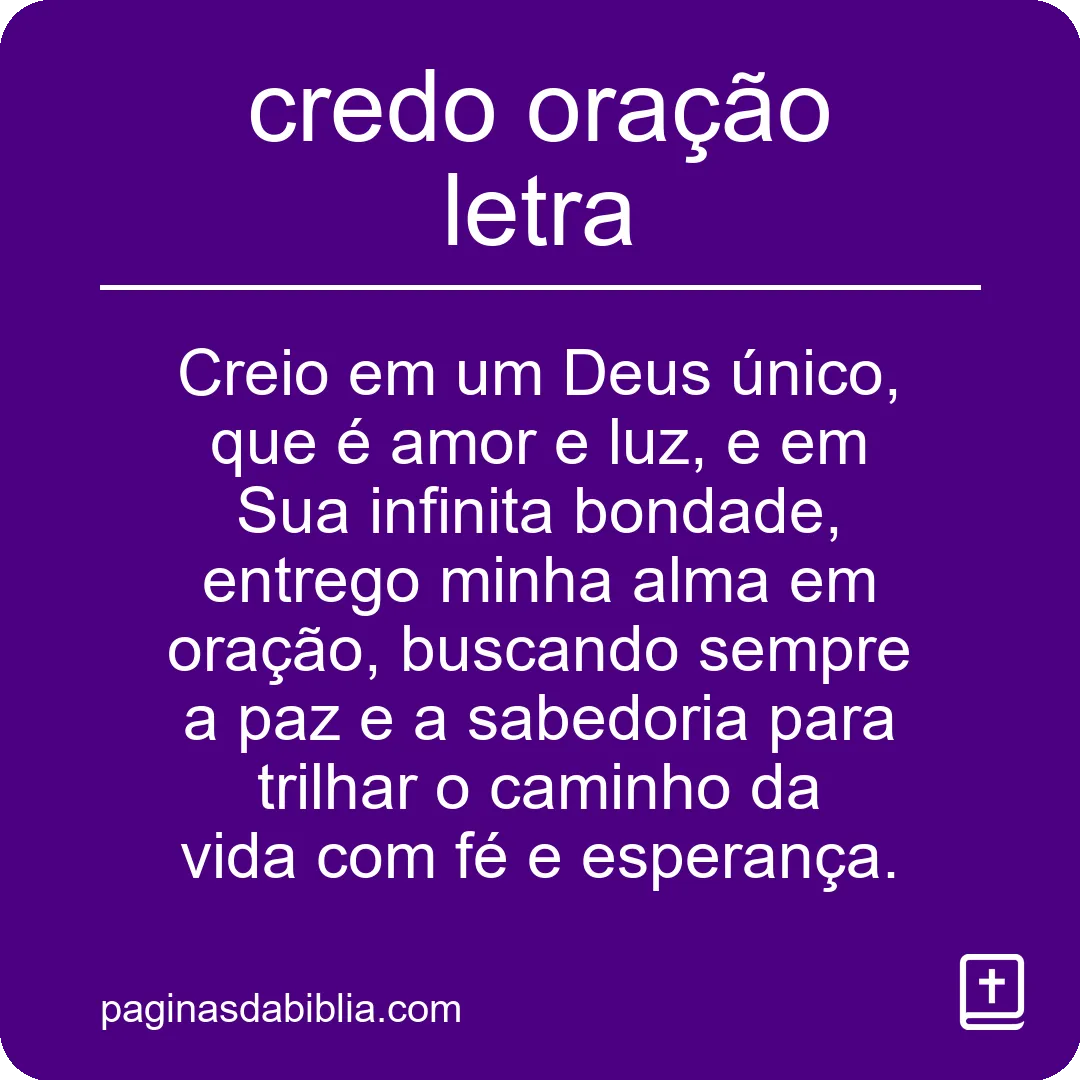 credo oração letra