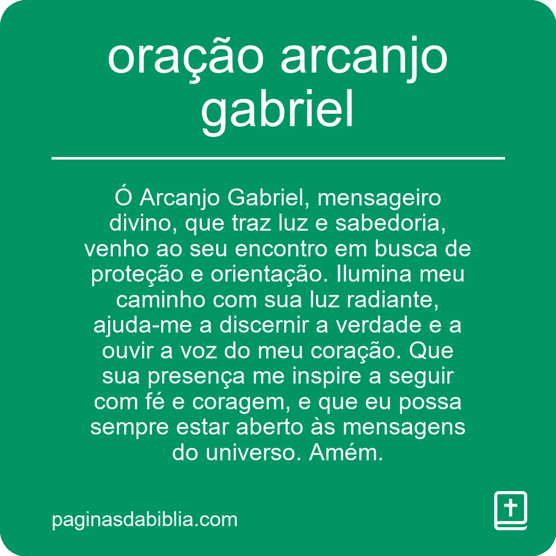 oração arcanjo gabriel