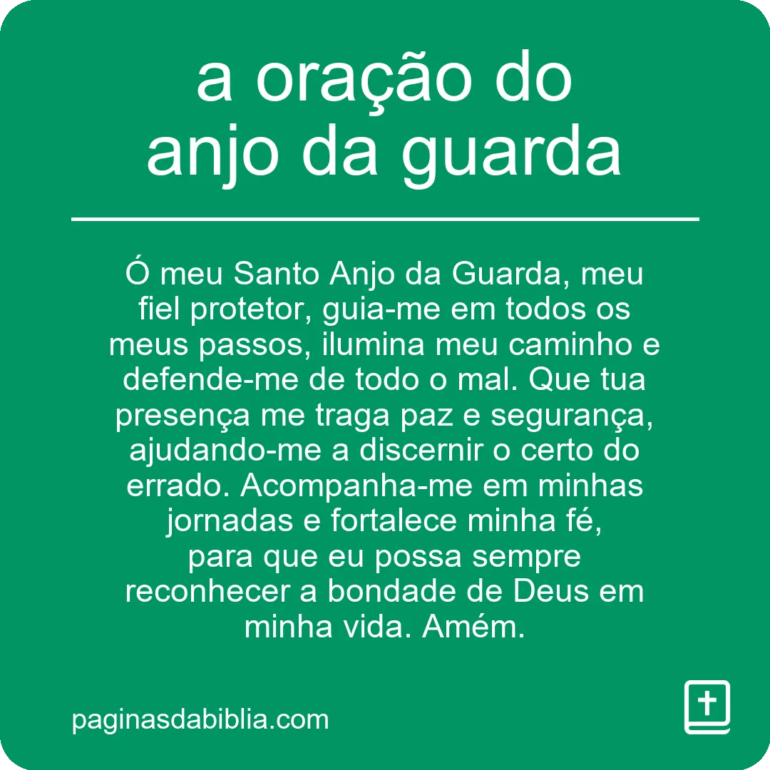 a oração do anjo da guarda