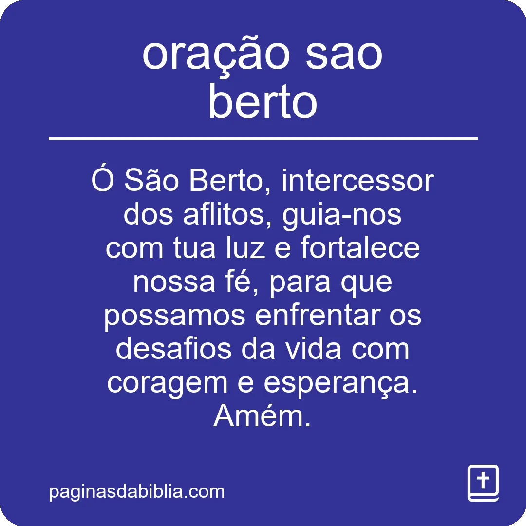 oração sao berto