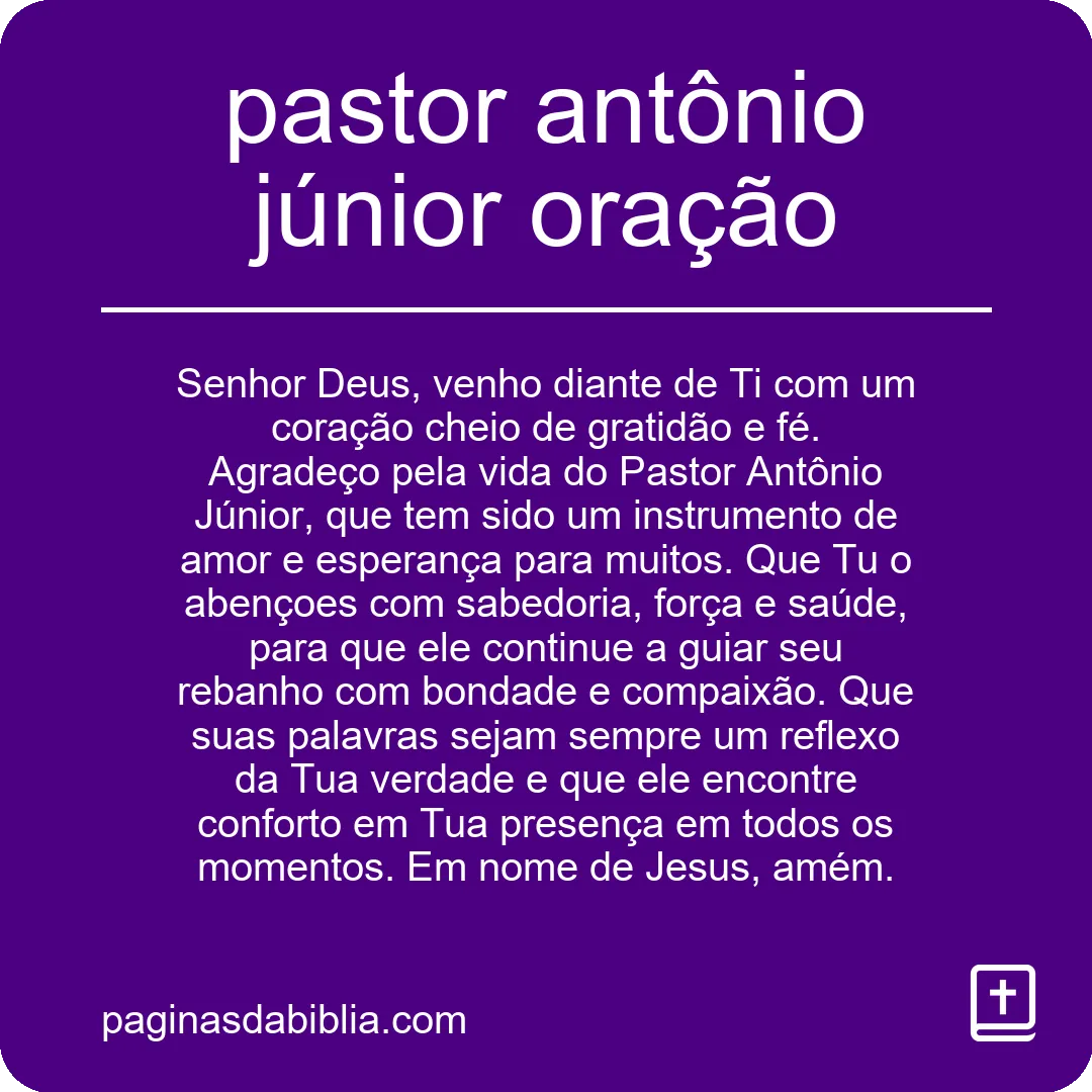 pastor antônio júnior oração