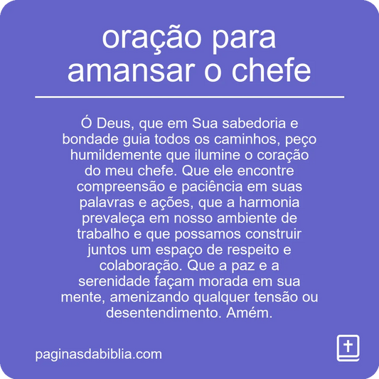 oração para amansar o chefe