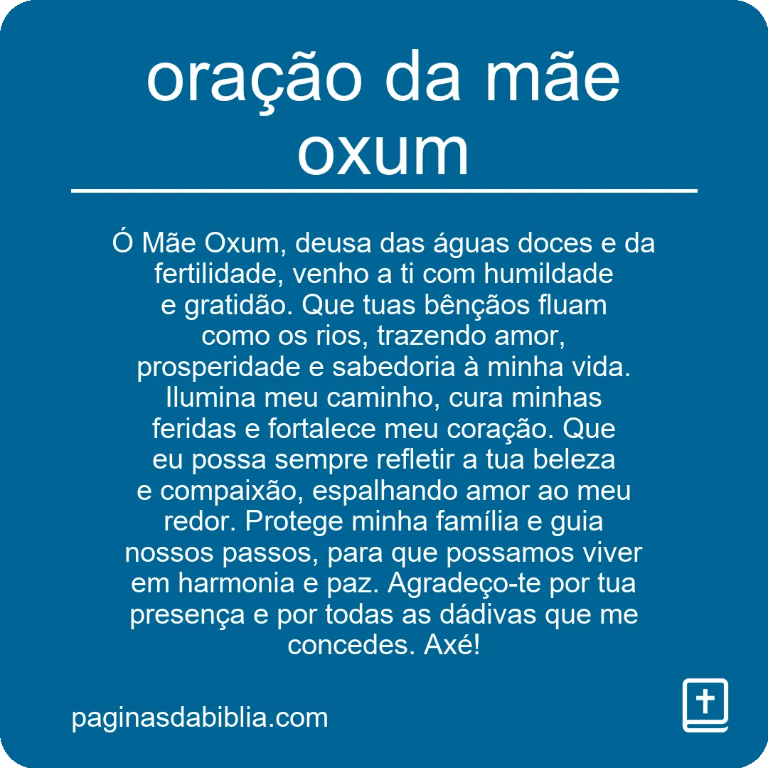 oração da mãe oxum