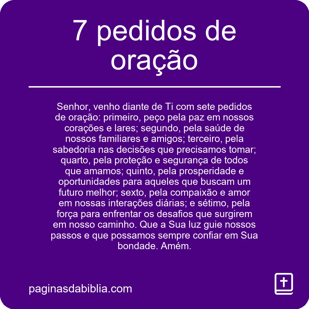 7 pedidos de oração