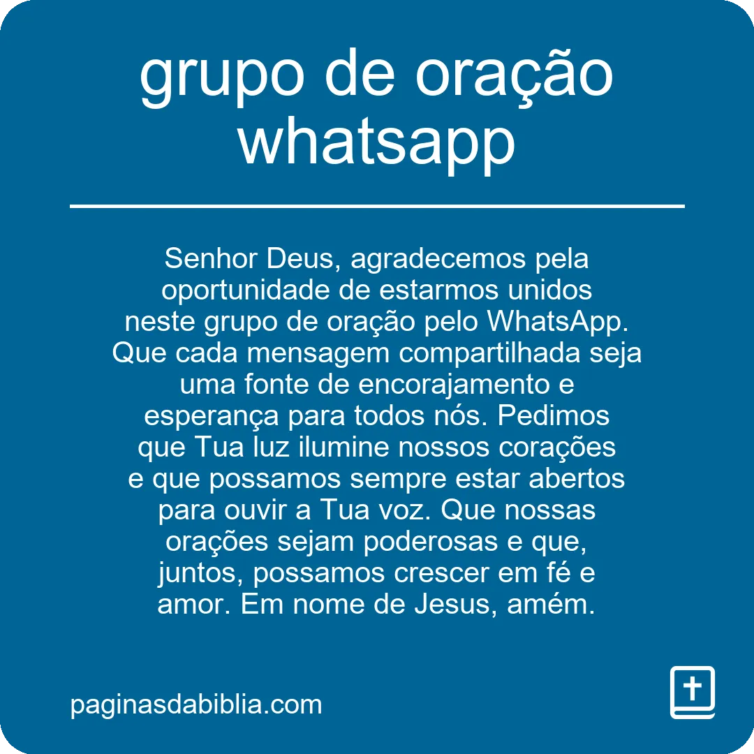 grupo de oração whatsapp