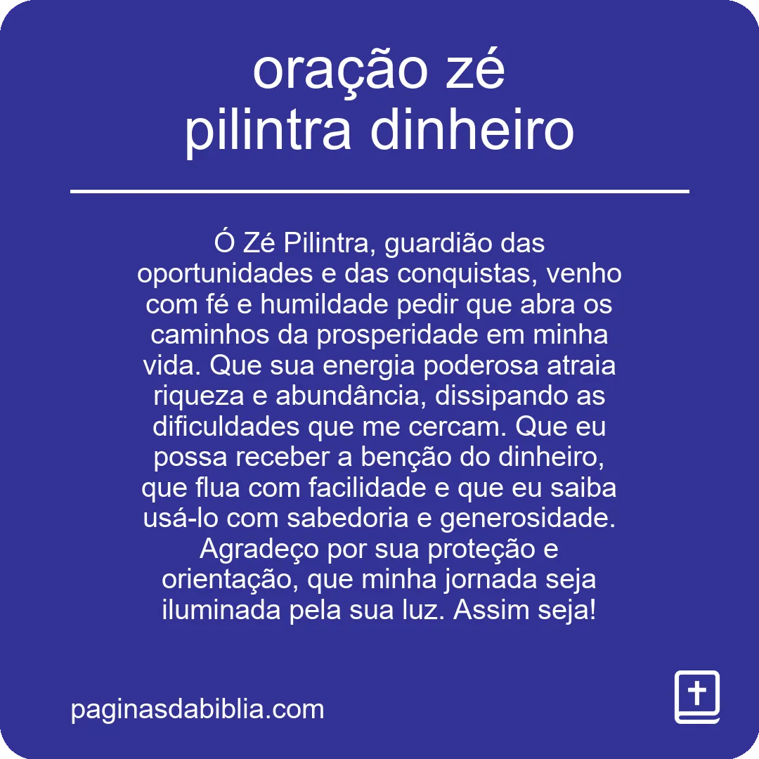 oração zé pilintra dinheiro