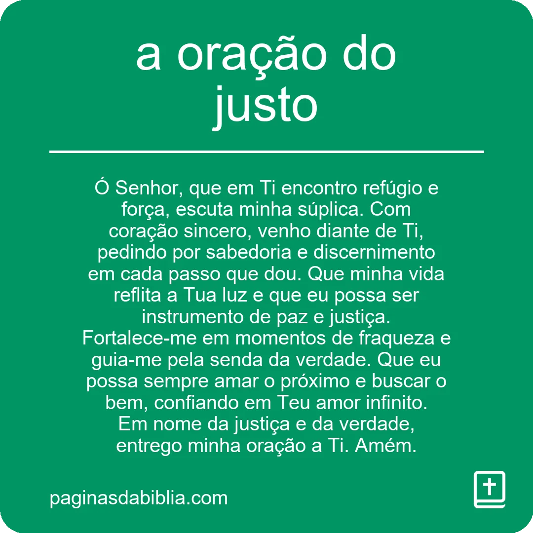 a oração do justo