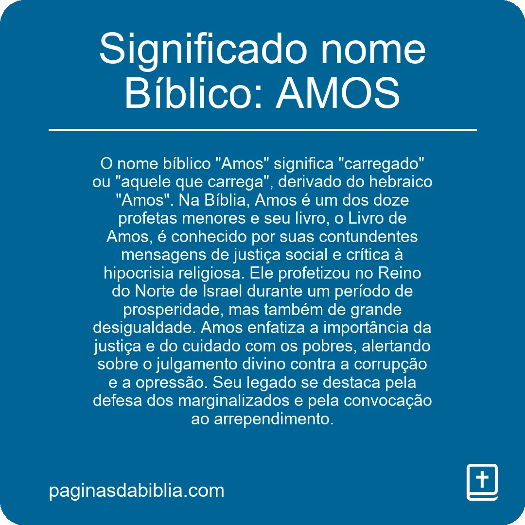 Significado nome Bíblico: AMOS