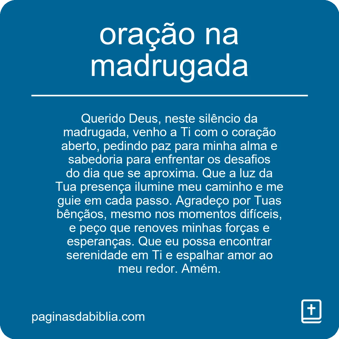 oração na madrugada