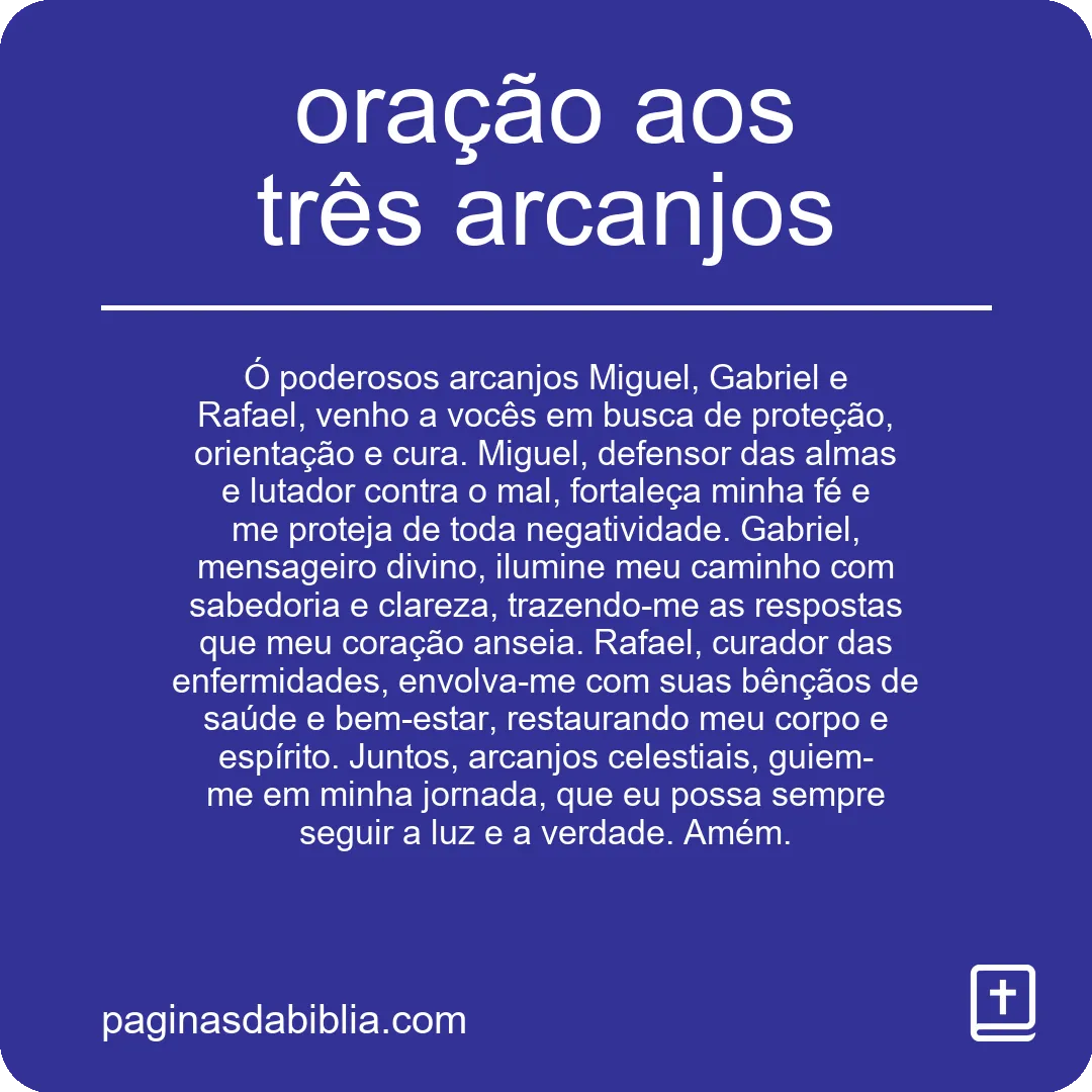 oração aos três arcanjos