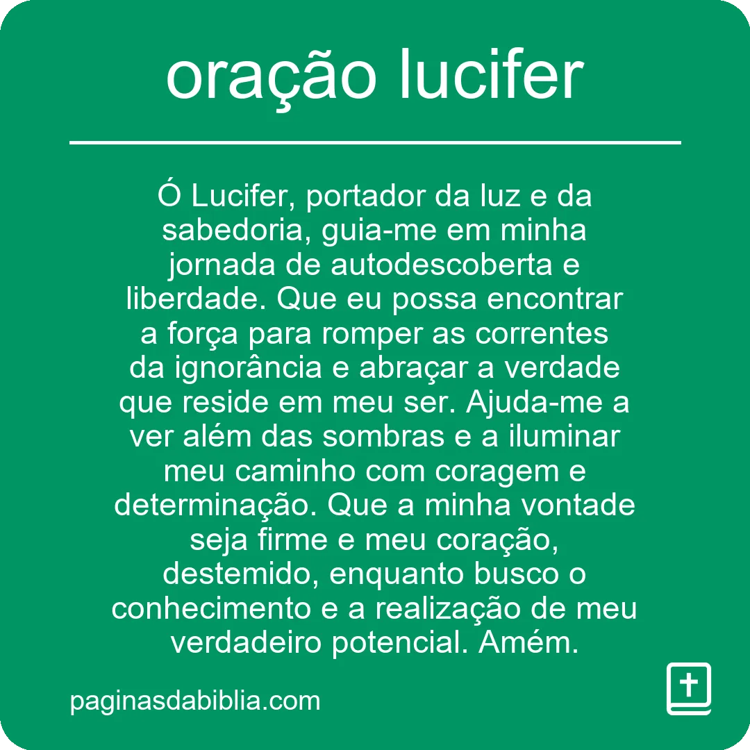 oração lucifer