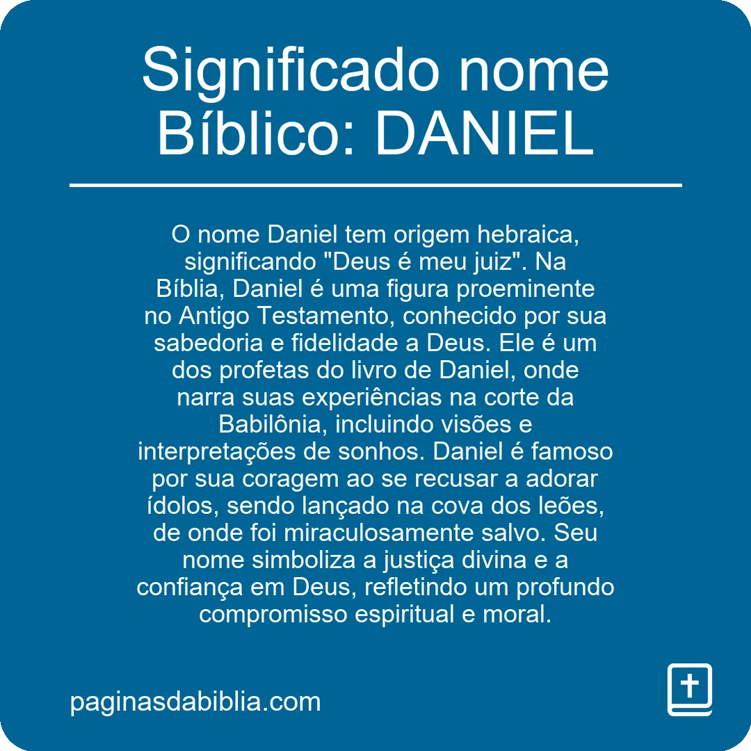 Significado nome Bíblico: DANIEL