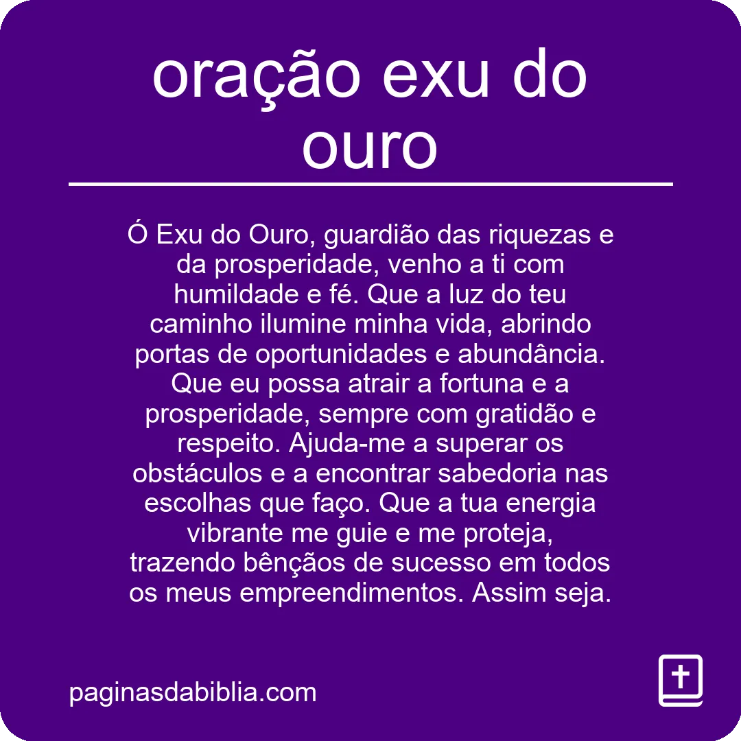 oração exu do ouro