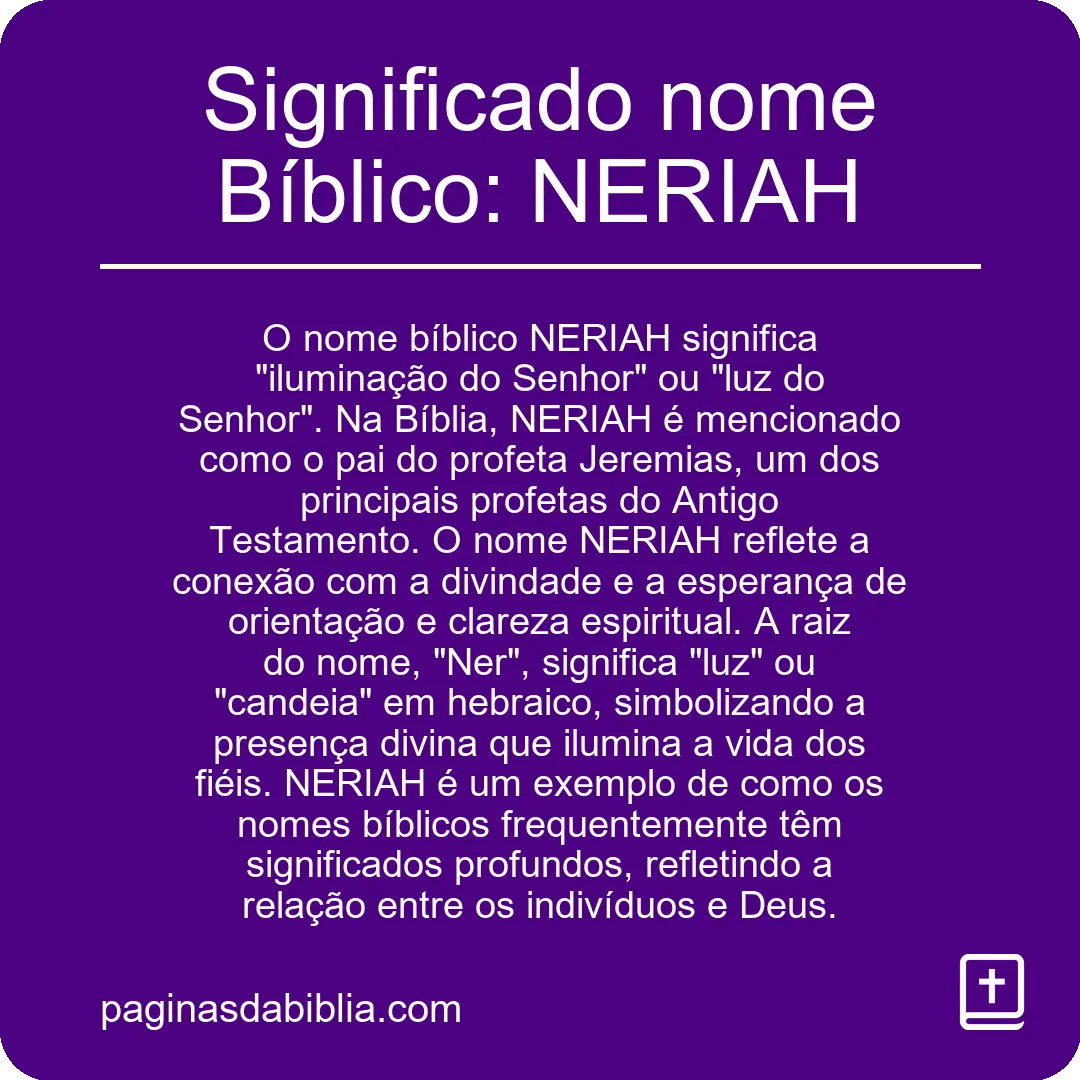 Significado nome Bíblico: NERIAH