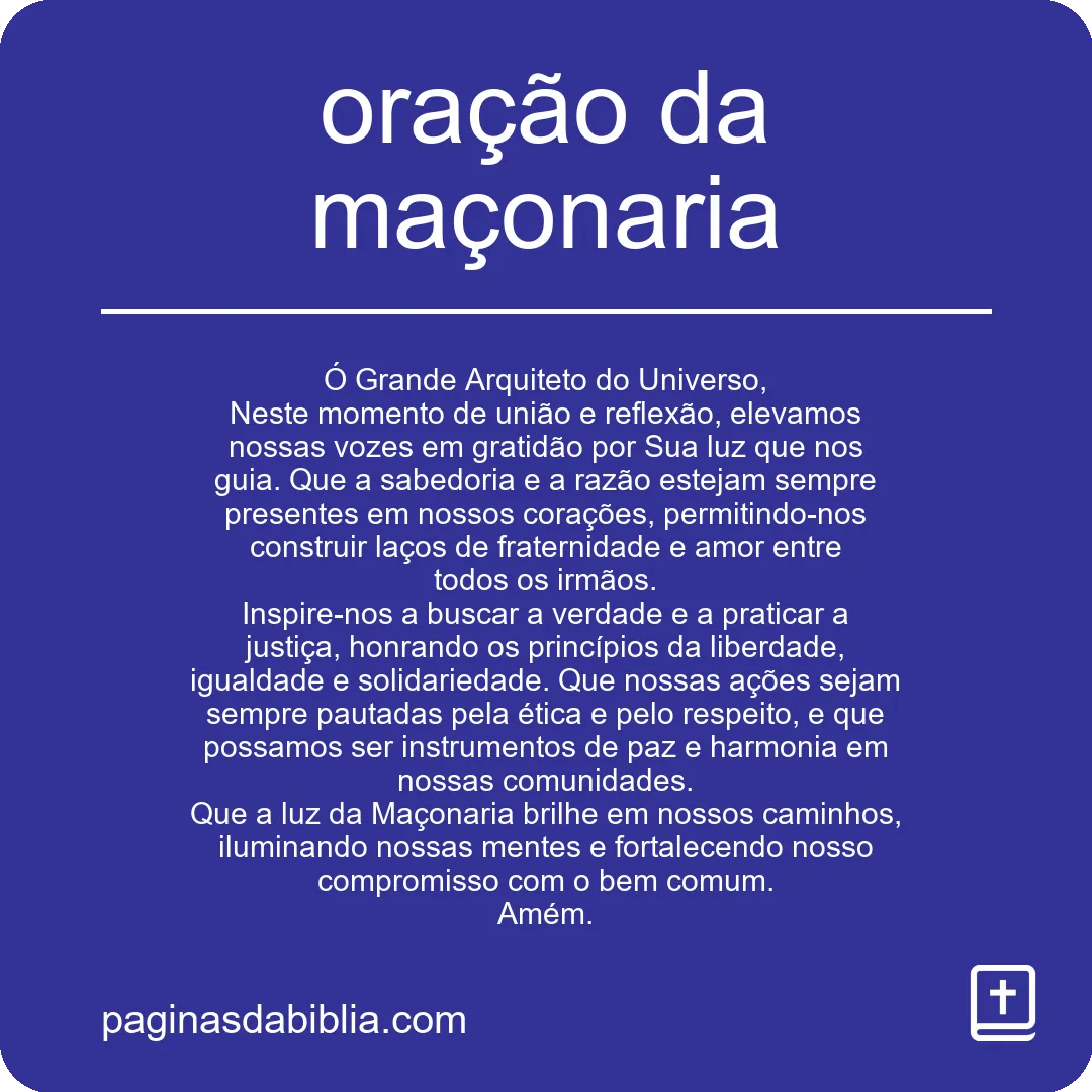 oração da maçonaria