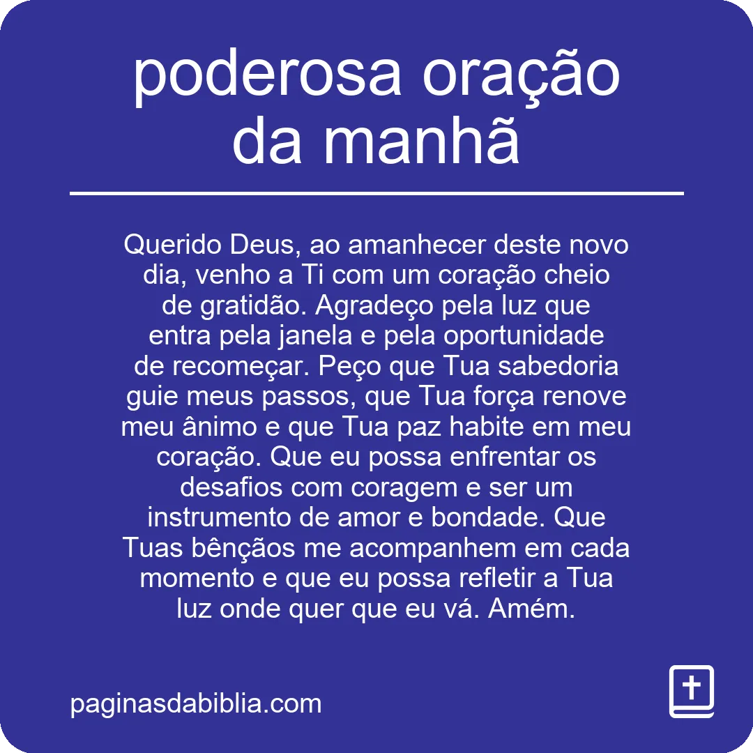 poderosa oração da manhã