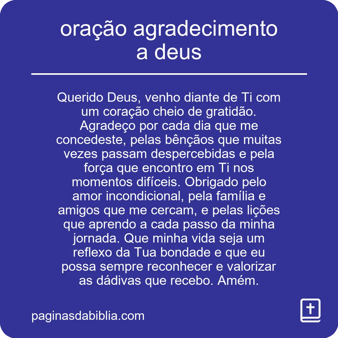 oração agradecimento a deus