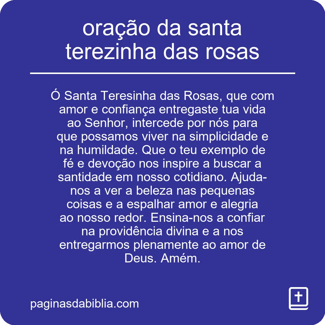 oração da santa terezinha das rosas